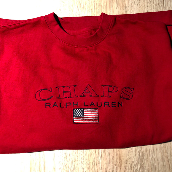 CHAPS Ralph Lauren Red Flag Sweater – “CRL” Knit Pullover, Patriotic USA - Picture 4 of 5